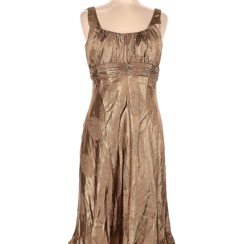 Evan Piccone Gold Metallic Cocktail Dress